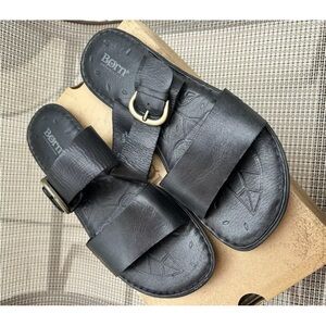 Born Black Leather Sandals